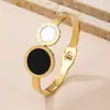 Pulseira de Aço Titânio Estilo Ins Europeu e Americano para Mulheres, Não Desbota, Pulseira Exquisita de Alto Padrão com Números Romanos para Meninas