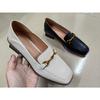 1239-3 Fábrica Lisheng Pedido Tacón Grueso Punta Cuadrada Zapatos Casuales Bajos