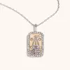 Moda Clásica Versátil Transfronteriza Europea y Americana Colgante Acero Inoxidable Chapado en 18K Goteo de Aceite Diamante Completo Constelación Cuadrado Colorido Collar