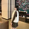 Chaleco chic de retazos a cuadros estilo coreano con cuello alto, una chaqueta acolchada cálida y a prueba de viento para mujeres petite, perfecta para el invierno