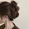 Grampo de Cabelo de Pelúcia Elegante com Laço para Mulheres 2025 Novo Grampo Tubarão Outono Inverno Pente de Cabelo de Alta Qualidade Acessório de Cabelo para Penteados