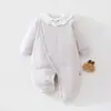 Macacão acolchoado para bebê 100g, macacão matelassê outono e inverno, design de desenho animado, espessado, estilo duas peças, para bebês e crianças pequenas