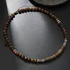 Colar Étnico Boêmio Transfronteiriço Corrente para Clavícula com Contas Gargantilha Irregular Retrô Moda Europeia e Americana