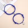 Nueva pulsera de pareja con carita sonriente atractiva con imán, un par de pulseras tejidas a mano para hombre y mujer, joyería al por mayor, exclusiva transfronteriza