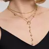 Muestras Personalizadas Transfronterizas Collares Multielemento de Acero Inoxidable Chapado en Oro de 18 Quilates Soporte para Procesamiento de Muestras Basado en Imágenes Proporcionadas, Joyería Impermeable