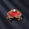 Broche de Cangrejo Esmaltado de Aleación Nuevo Personalizado y Creativo, Pin Exquisito y Lindo Estilo Dibujos Animados Accesorios para Ropa Chaquetas