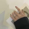 Anel Aberto de Camada Dupla de Linha Feminino Onda Irregular Design de Nicho Anel de Dedo Ins Simples da Moda Que Combina com Tudo