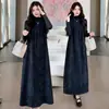 Vestido Colete Maternidade Elegante Emagrecedor Novo Estilo Outono/Inverno 2026 com Laço Cadarço Tamanho Grande Vestido Midi Maternidade
