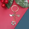 Chaveiro de Natal Transfronteiriço Europeu e Americano Liga de Zinco Pingente de Gota de Óleo Pingente Decorativo para Bolsa de Corrente Acessórios Fofos Joias