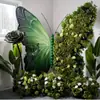 Decoración de ventana de exhibición de flores artificiales de mariposa gigante, soporte de mariposa floral, flor decorativa para accesorios de fotos y exhibición