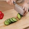 Cuchillo ondulado para patatas de diente de lobo de corte comercial multifuncional, cuchillo para cortar patatas Langya engrosado de grano profundo para uso doméstico, cuchillo elegante para patatas fritas