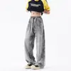 Jeans Lyocell Tencel Masculino Verão Tie-Dye Estampado Calça Casual Masculina Tendência Vintage Retro Calça Longa