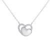 Plata Esterlina S925 Corazón Piedra Lunar Colgante de Corazón Cadena Clavícula para Mujer Lujo Accesible Collar Versátil para Novia