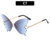 Gafas de sol elegantes con diseño de mariposa degradado personalizado para mujer, gafas de sol decorativas para fiestas en la playa europeas y americanas transfronterizas.