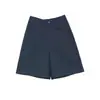 Shorts de Pierna Ancha Estilo A Moran Green para Mujer, Estilo Delgado de Verano 2026 Nuevos Shorts Casuales de Longitud Media Rectos Anti-Arrugas