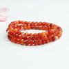Pulseira de Ágata Vermelha Natural Guan Yu com Calcedônia Listrada de Seda Atacado de Fábrica de Joias e Dropshipping S3121402
