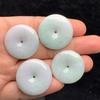 Colgante de jade natural de Myanmar, edición grande, con hebilla Ping An, para mujer, color primavera, paquete grueso, jade fino.