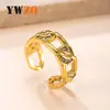 Joias Transfronteiriças de Aço Titânio com Design Moderno, Anel Banhado a Ouro 18K, Corrente Fundida com Cravação de Diamante, Anel de Aço Inoxidável