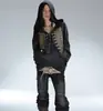 Moletom com Zíper e Decoração Metálica Estilo Gótico Harajuku Estilo Ins Y2K Hip-Hop Casual para Mulheres