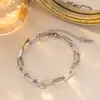 Estilo Europeu e Americano Corrente Grossa Cruzada Hip-Hop Simples Titânio Aço Colar Moda Feminina Versátil Geométrico Curto Clavícula Corrente Conjunto