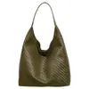 Bolsa Tote Grande de Textura Trançada 2026 Novo Estilo Outono Inicial Sensação Relaxada Alta Estética Trabalho Deslocamento Bolsa de Ombro Casual
