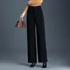 Pantalones de chenilla de pierna ancha a la moda para mujer, nuevo estilo Otoño/Invierno 2026, corte holgado, adelgazantes, pantalones casuales rectos fluidos