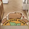 Felpudo de entrada con bonito dibujo animado para casa, con aro de seda, resistente a la suciedad, antideslizante, de PVC