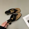Primer Encuentro: Sandalias de Tanga Retro Francesas de Nicho, Chanclas Tejidas, Sandalias de Cuña de Moda de Verano para Mujer para Exteriores en la Playa