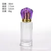 Decantador de Perfume de Luxo Tampa de Mármore Base Vulcânica Frasco de Vidro Transparente Frasco de Perfume Vazio Embalagem Cosmética Frasco Vazio