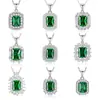 Transmisión en Vivo de Tiktok Dropshipping Collar de Plata S925 Floral Esmeralda Accesorios para Mujer Regalo Cadena para Clavícula Conmemorativa Colgante