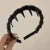Diadema Retro Estilo Hong Kong de Terciopelo Rojo con Dientes Ondulados para Lavado de Cara y Fijación del Cabello, Accesorios para el Cabello de Alta Gama para Mujeres, Pasadores que No Aprietan la Cabeza