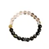 Pulseira Original de Cristal Obsidiana Branca Natural para Mulheres, Contas da Sorte de Cristal para o Ano de Nascimento, Pulseira DIY, Atacado de Cristais