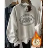 Sudadera redonda súper bonita para mujer, principios de otoño, delgada, nuevo estilo 2026, superventas, a la moda, elegante, invierno, con forro polar, sin capucha, top
