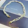 Collar Trenzado de Zirconia y Perlas Retro de Lujo Ligero para Mujer Diseño Elegante con Personalidad Sentido del Diseño Moda Todo Fósforo Collar de Celebridad de Internet