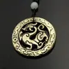 Colgante creativo de latón con diseño de bestia, dios, bestia, dragón, valiente, de Rui, estilo retro, de jade antiguo, con patrón Tang, para regalo