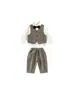 Conjunto de Traje para Niños para Primavera y Otoño, Ropa Formal Infantil, Atuendo para el Primer Cumpleaños del Bebé, Disfraz de Padrino de Boda, Conjunto de Tres Piezas con Chaleco de Espiga