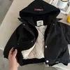 Chaqueta Acolchada para Bebé para Invierno para Niños Chaqueta con Capucha de Color Puro Chaqueta de Algodón Grueso para Niños Chaqueta de Algodón a la Moda para Niñas
