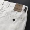 Pantalones Casuales de Lino Lyocell Tencel Estilo Nuevo Verano 2026 para Hombre, Delgados, Transpirables, Caída Suave, Anti-Arrugas, Patrón de Espiga, Pantalones Largos
