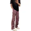 Nueva colección Primavera/Otoño 2026: pantalones casuales para hombre, pantalones a cuadros retro americanos, pantalones rectos de pinzas para hombre, pantalones largos ligeramente acampanados