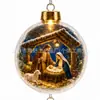 Adornos de bola de Navidad, decoraciones de bola de plástico, árbol de Navidad, Papá Noel, muñeco de nieve, renos, decoraciones de escena de tren, decoraciones navideñas
