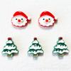 Venta caliente superficie brillante árbol de Navidad Santa Claus resina parche accesorios DIY joyería teléfono móvil carcasa crema pegamento al por mayor