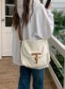 Bolso de lona de gran capacidad estilo ins, versátil, retro, sencillo, informal, para ir al trabajo, bolso de mensajero para estudiantes universitarios.