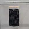 Saia Vintage Elegante de Bolinhas de Alto Padrão, de Cintura Alta, Emagrecedora, com Fenda, para Outono/Inverno 2026, de Alta Qualidade, Transfronteiriça