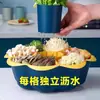 Prato Rotatório para Fondue, Travessa de Legumes, Artefato de Preparo de Alimentos Doméstico de Cozinha, Cesta Escorredora de Legumes, Prato Giratório