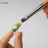 Pluma Grande Cuadrada Redonda para Uñas Plana Grande con Tapa Mango de Sándalo Amplia Redonda Pluma de Construcción Herramienta para Uñas
