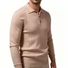 2026 novo suéter de malha casual com gola para homens transfronteiriços, suéter de gola alta canelado da moda para homens