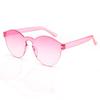 Gafas de Sol Corazón Melocotón Corazón Congelado Transparentes Gafas de Sol Color Caramelo Europeas y Americanas Gafas de Sol Oceánicas Integradas