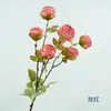 Arranjo de Flores Artificiais de Alta Qualidade Realistas, com 6 Cabeças de Rosa Elsa em Haste Única, para Decoração Floral de Sala de Estar