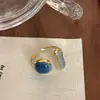 Anillo Versátil de Personalidad Dulce y Fresca Estilo Coreano Forma de C para Mujer, Anillo Abierto con Textura de Gota de Agua Moda Retro, Anillo para Dedo Índice Hip-Hop