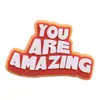 Amuletos de Clogs de Dibujos Animados Coloridos Frases en Inglés Letras Hebillas para Zapatos Accesorios para Zapatos DIY Goma Suave de PVC Transfronterizo
